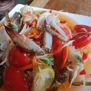 Papaya Salad with Raw Blue Crab ส้มตำปูม้า